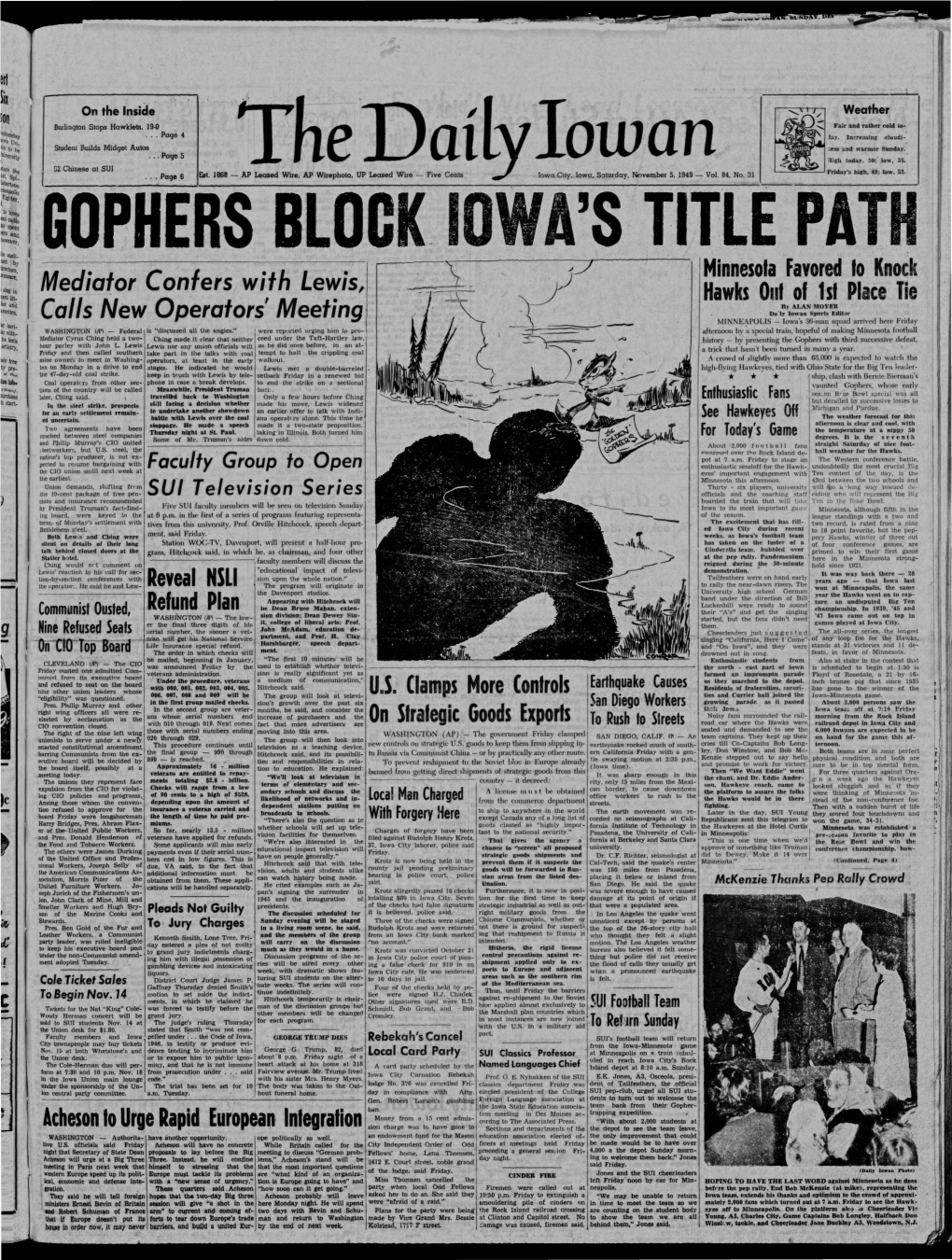 Daily Iowan (Iowa City, Iowa), 1949-11-05