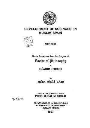 Development of Sciences in Muslim Spain T