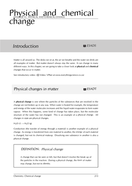 Physical and Chemical Change 13.1