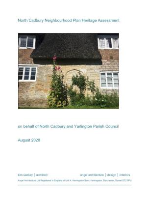 North Cadbury Neighbourhood Plan Heritage Assessment on Behalf of North Cadbury and Yarlington Parish Council August 2020