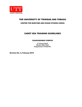The University of Trinidad and Tobago Cadet Sea Training