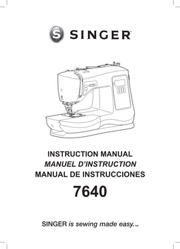 MANUAL DE INSTRUCCIONES 7640 INTRODUCTION Welcome