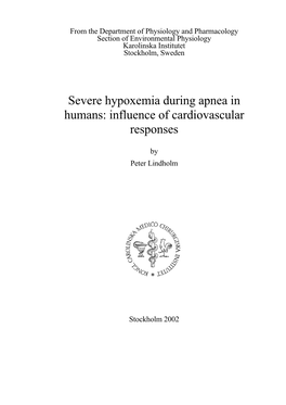 Severe Hypoxemia During Apnea in Humans: Influence of Cardiovascular Responses