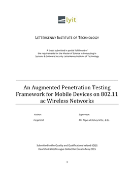 An Augmented Penetration Testing Framework for Mobile Devices on 802.11 Ac Wireless Networks