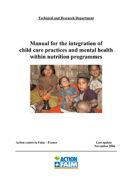 Manual of Care Practises Integration 2007