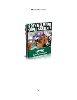 2012 Belmont Super Screener