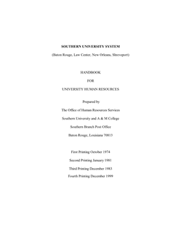 Handbook for University Human Resources, the Code of Student Conduct, and Collective Bargaining Agreements List These Procedures