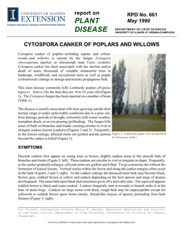 Cytospora Canker of Poplars and Willows, RPD No
