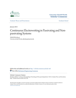 Continuous Electrowetting in Passivating and Non-Passivating Systems" (2013)