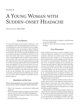 Ch29 a Young Woman with Sudden-Onset Headache