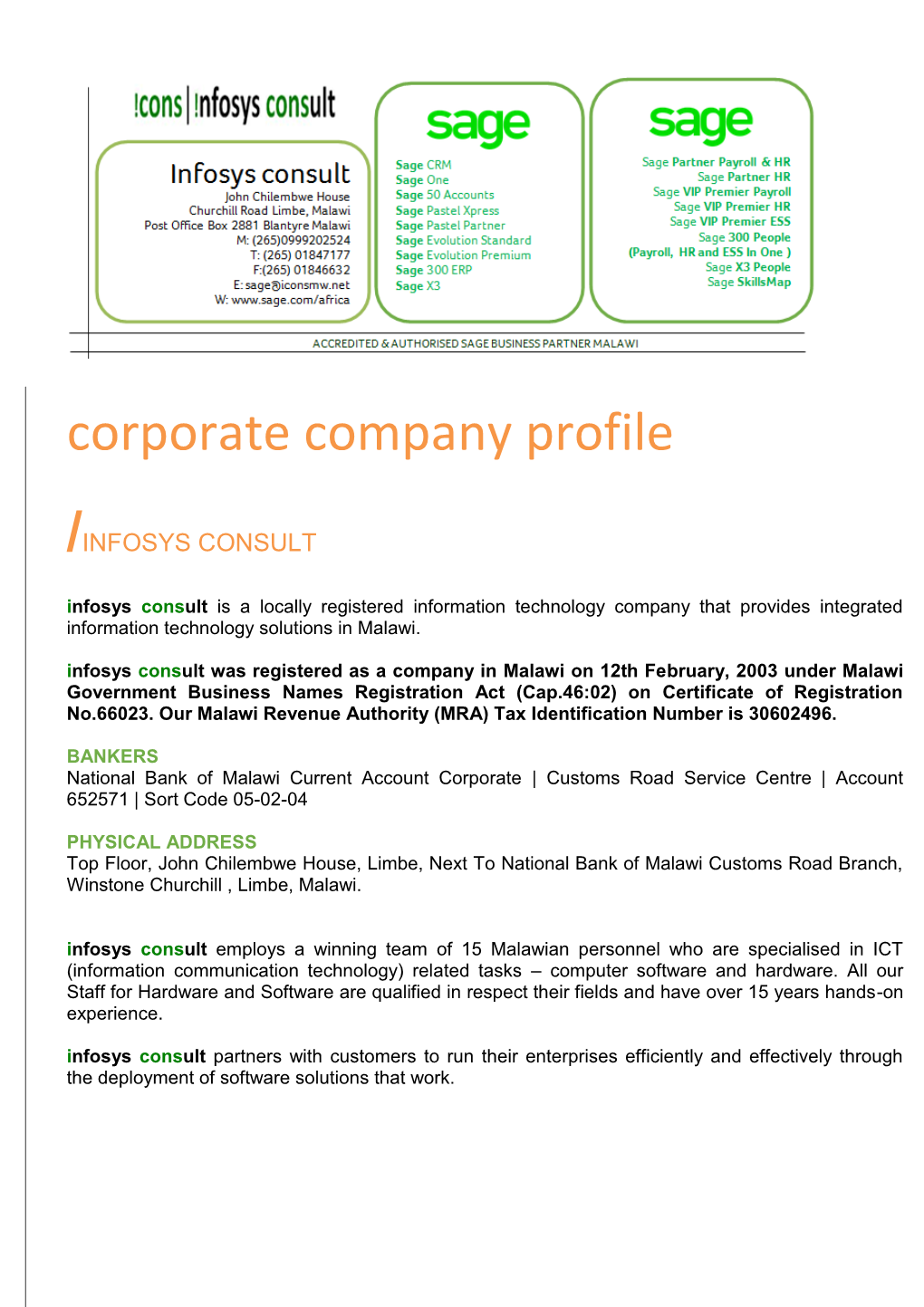 Corporate Company Profile