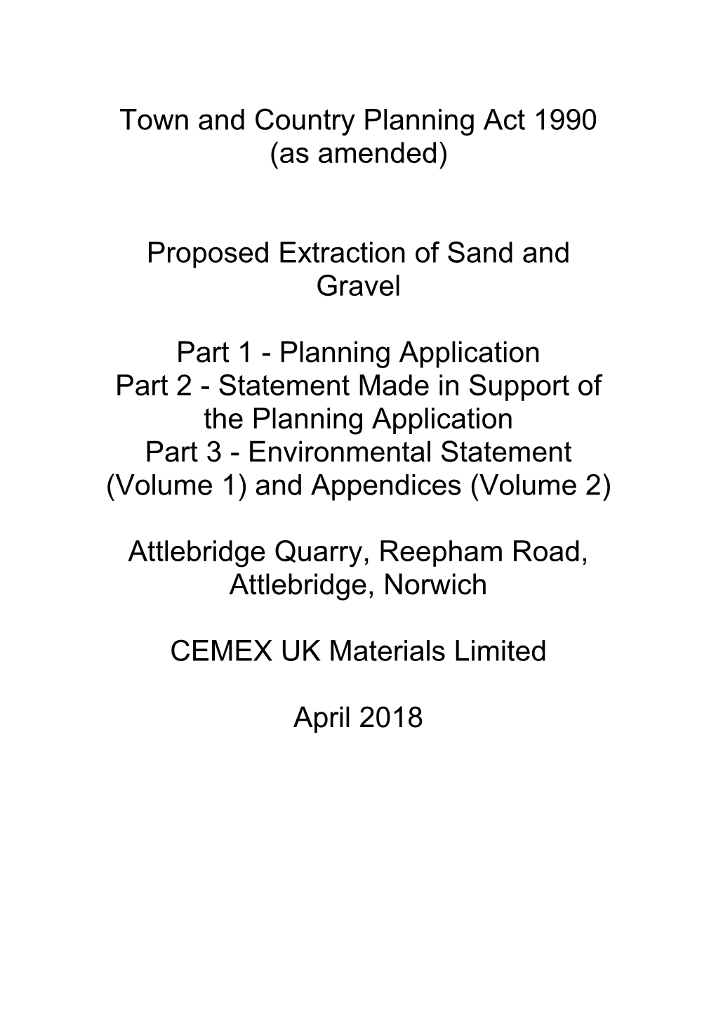 Town and Country Planning Act 1990 (As Amended)