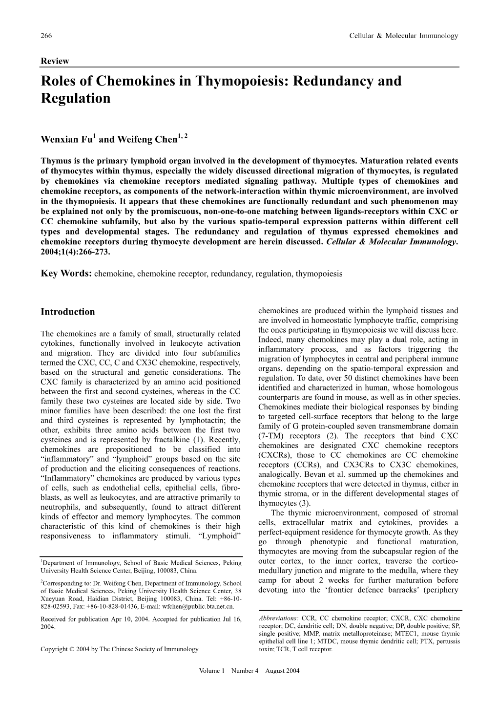 Roles of Chemokines in Thymopoiesis: Redundancy and Regulation