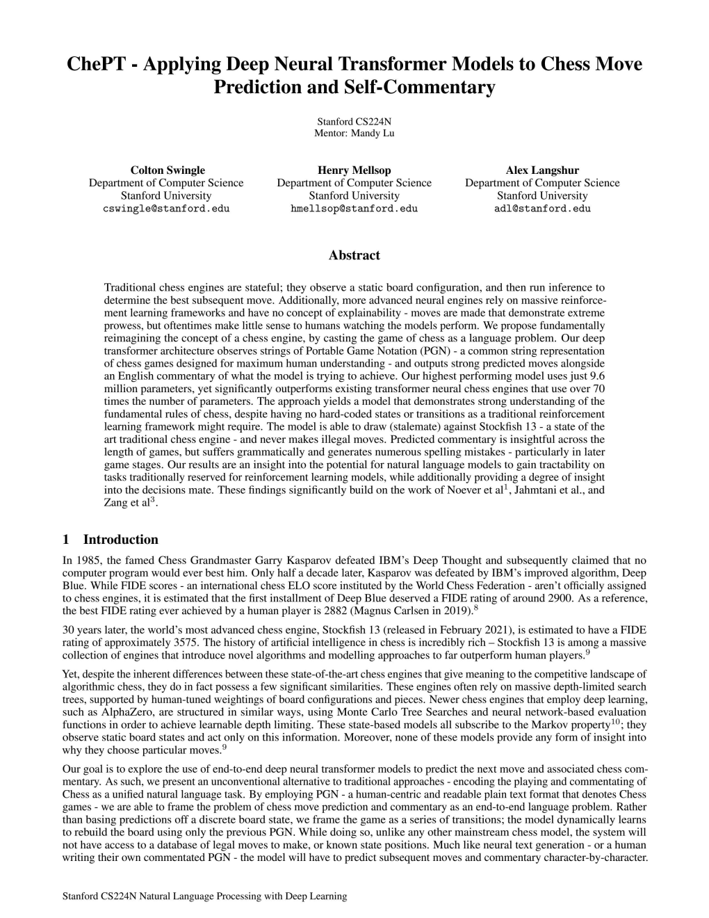 Chept - Applying Deep Neural Transformer Models to Chess Move Prediction and Self-Commentary