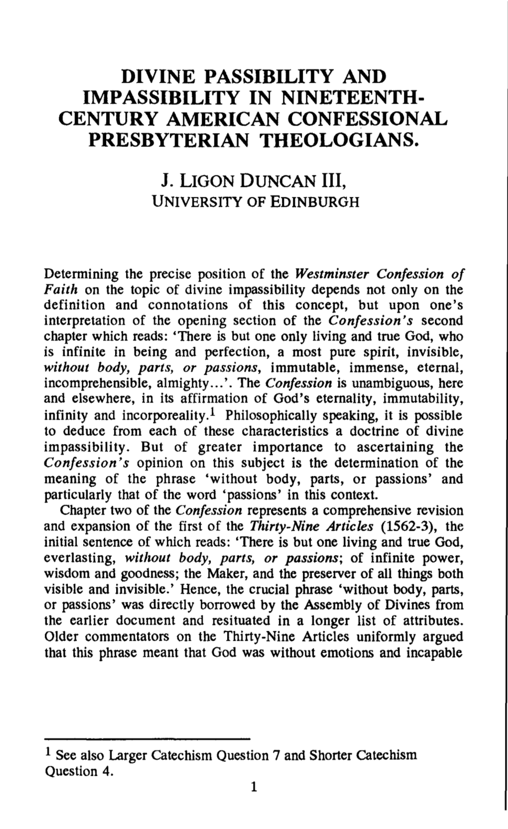 Divine Passibility and Impassibility in Nineteenth-Century American