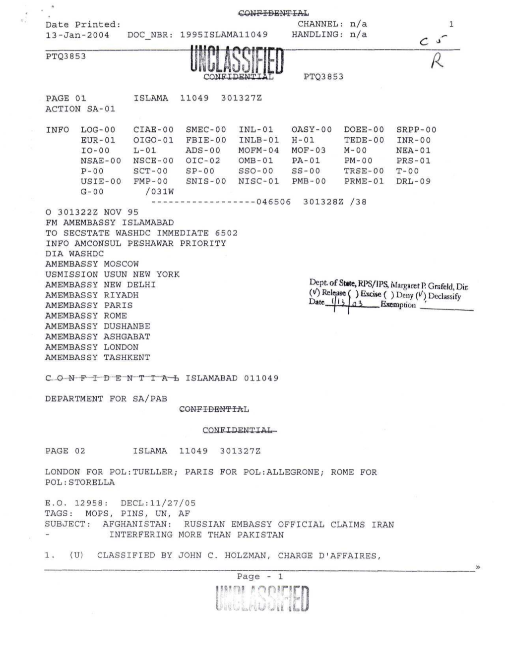 Sso-Oo SS-00 TRSE-00 T-00 USIE-00 FMP-00 SNIS-00 NISC-01 PMB-00 PRME-01 DRL-09 G-00 /031W N a E