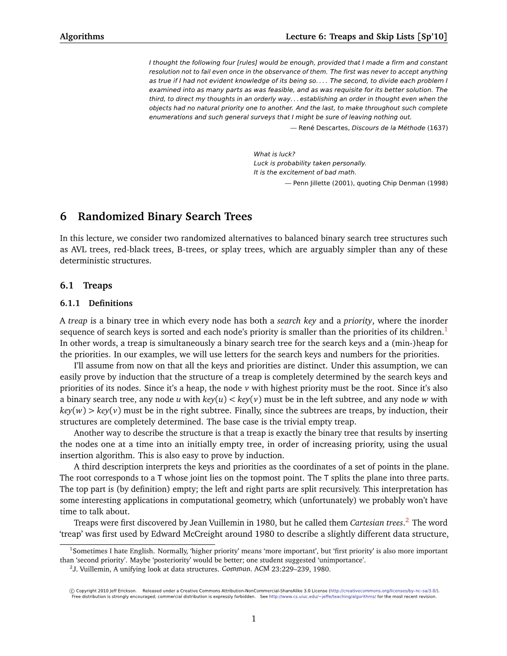 6 Randomized Binary Search Trees