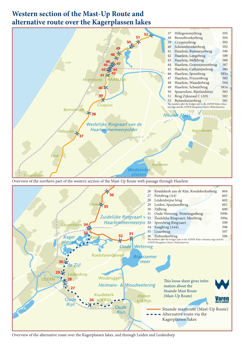 Western Section of the Mast-Up Route and Alternative Route Over the Kagerplassen Lakes