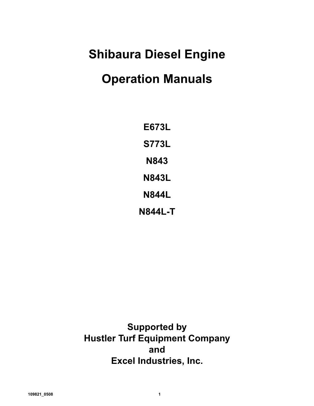 Shibaura Diesel Engine Operation Manuals