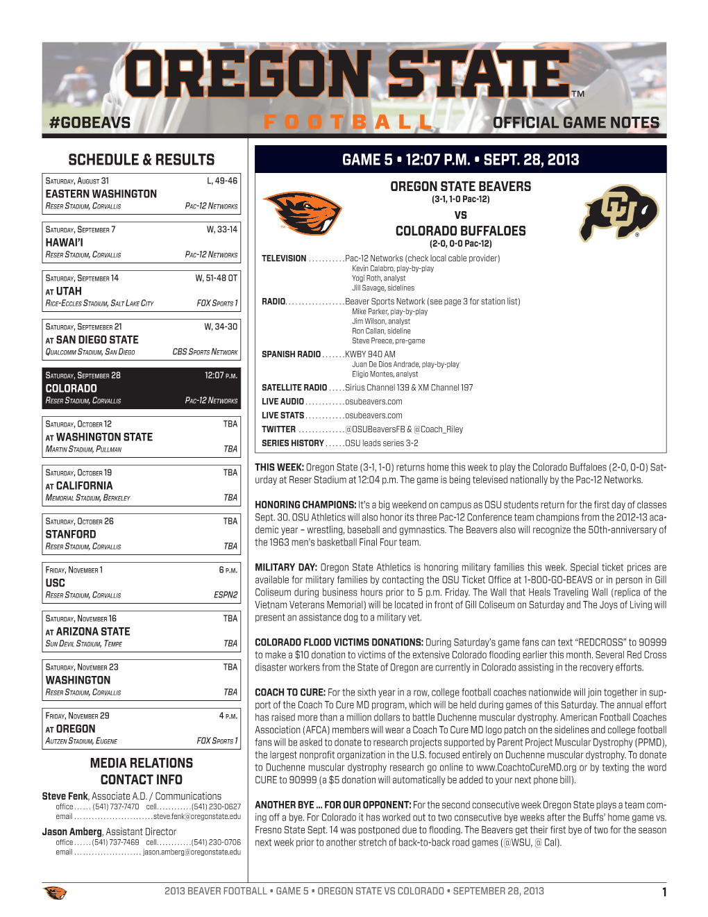 Official Game Notes #Gobeavs