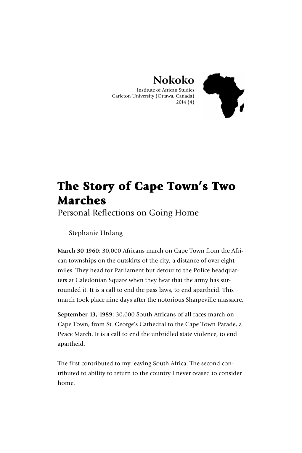 The Story of Cape Town's Two Marches