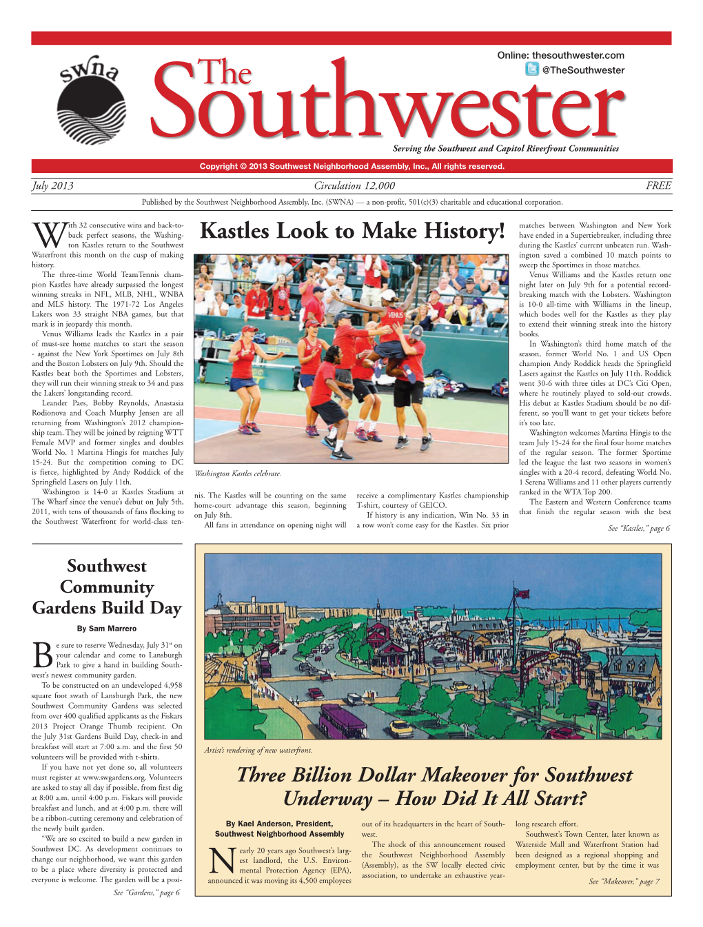 Kastles Look to Make History! Have Ended in a Supertiebreaker, Including Three Wton Kastles Return to the Southwest During the Kastles’ Current Unbeaten Run