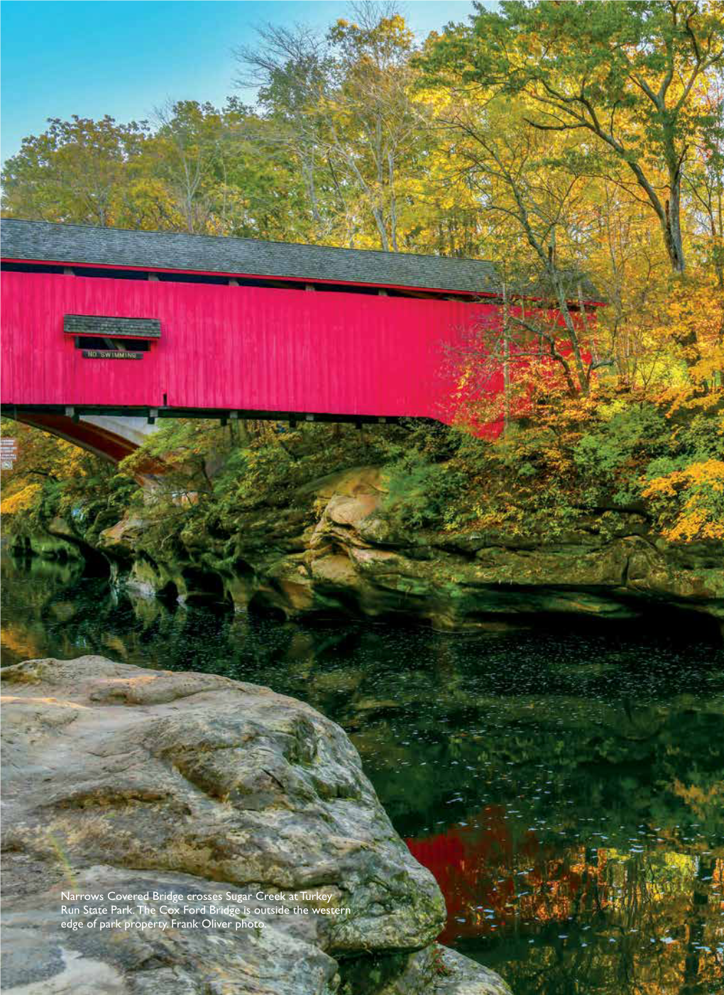 Narrows Covered Bridge Crosses Sugar Creek at Turkey Run State Park