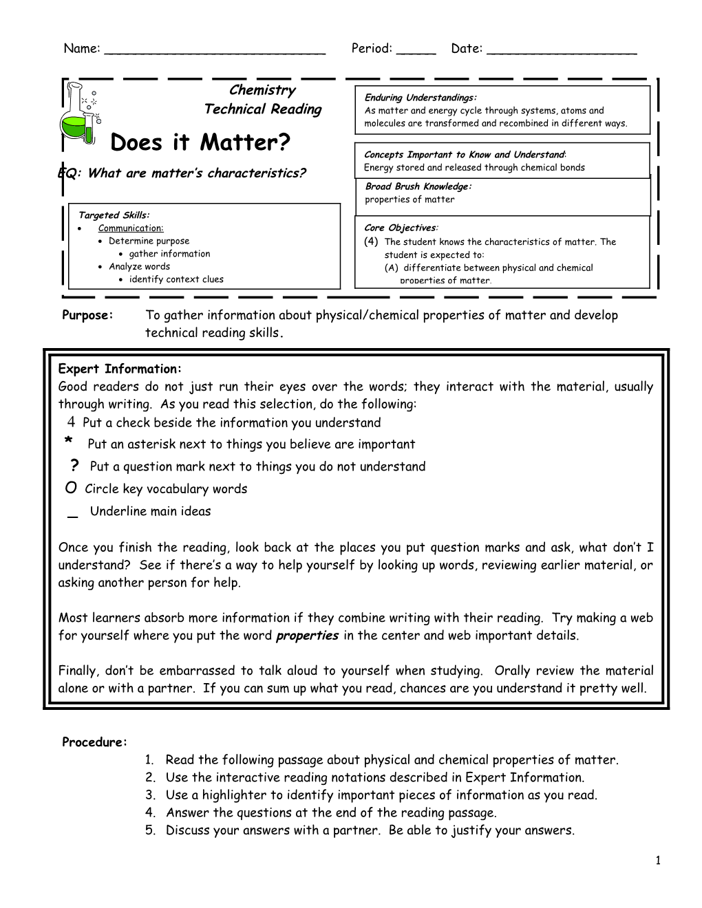 Physical and Chemical Properties