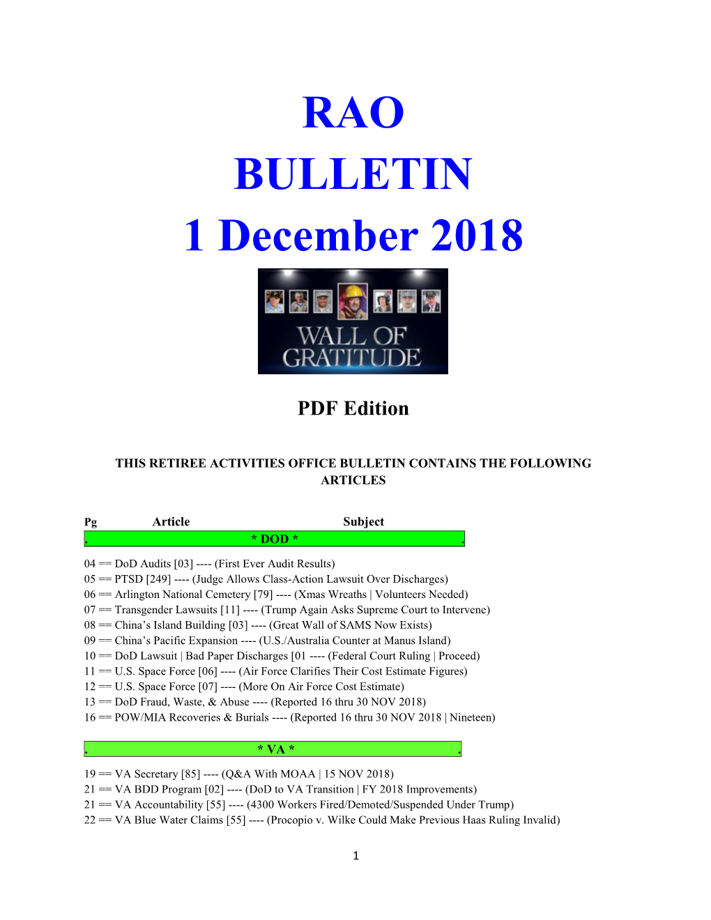 Bulletin 181201 (PDF Edition)