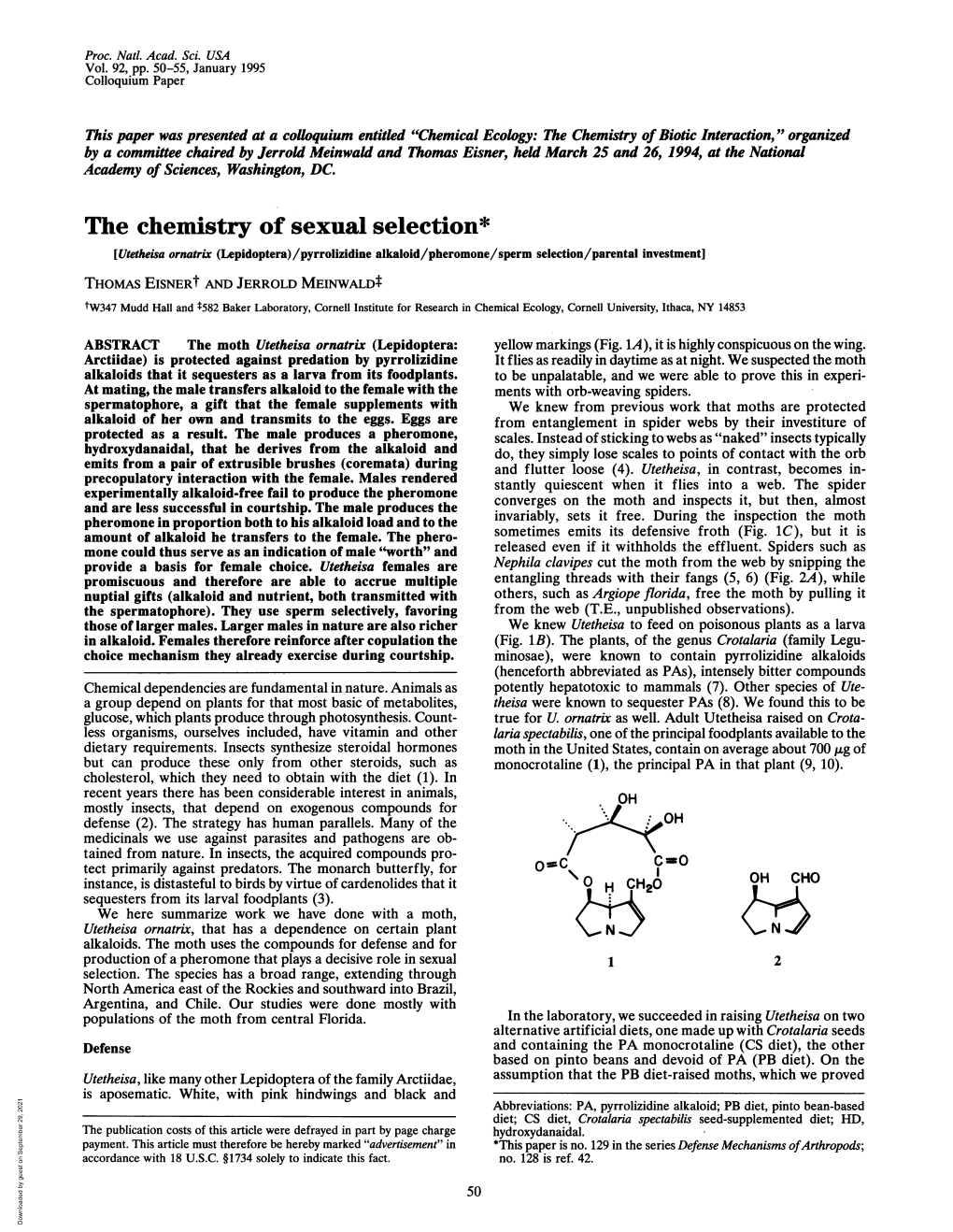 The Chemistry of Sexual Selection*