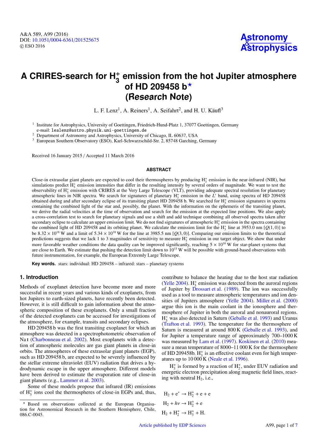 A CRIRES-Search for H3+ Emission from the Hot Jupiter Atmosphere Of