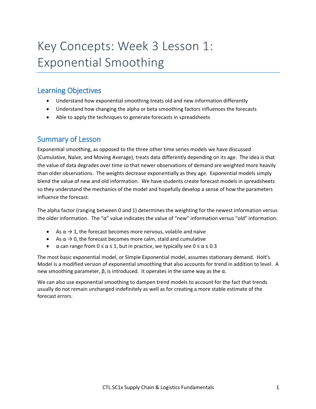 Exponential Smoothing