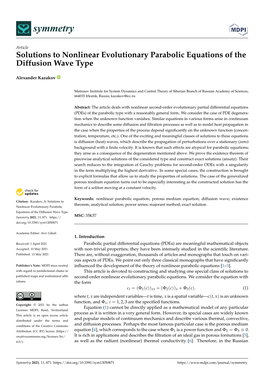 Solutions to Nonlinear Evolutionary Parabolic Equations of the Diffusion Wave Type