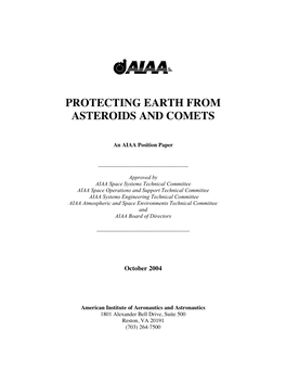 Protecting Earth from Asteroids and Comets