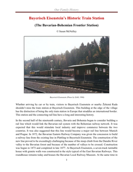 Bayerisch Eisenstein's Historic Train Station