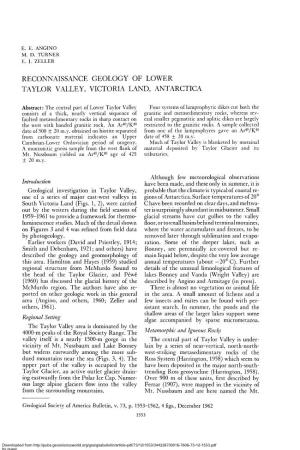 Reconnaissance Geology of Lower Taylor Valley, Victoria Land, Antarctica