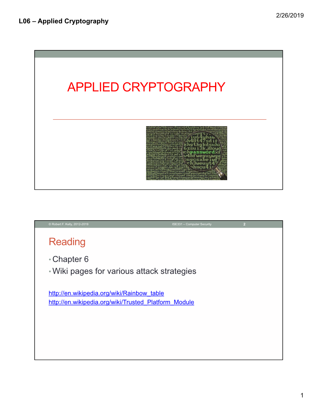 Applied Cryptography