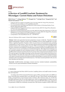 A Review of Landfill Leachate Treatment by Microalgae: Current