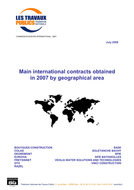 Main International Contracts Obtained in 2007 by Geographical Area