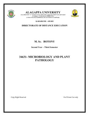 Microbiology and Plant Pathology
