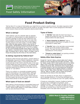 Food Product Dating