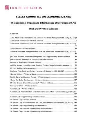 The Economic Impact and Effectiveness of Development Aid
