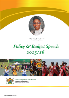 Budget Speech 2015/2016 SOUTH AFRICAN NATIONAL ANTHEM