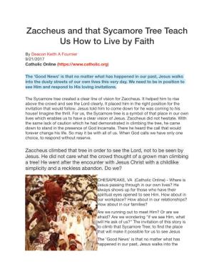 Zaccheus Teaches to Live by Faith