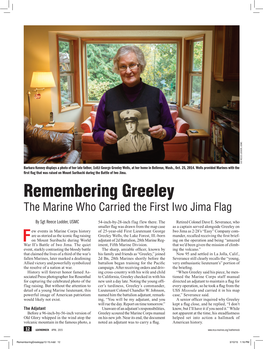 Remembering Greeley the Marine Who Carried the First Iwo Jima Flag