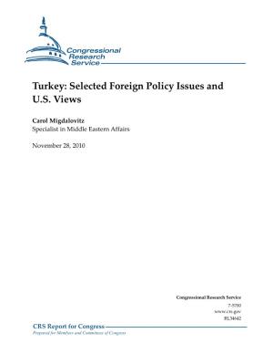 Turkey: Selected Foreign Policy Issues and U.S