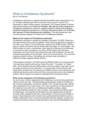 What Is Christianson Syndrome? by Dr