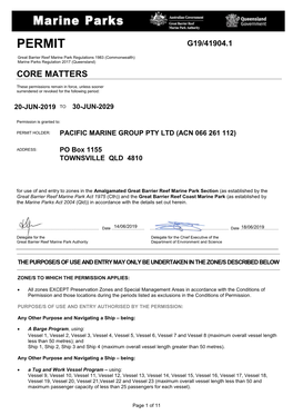 Barge Permit PMG G19/41904.1