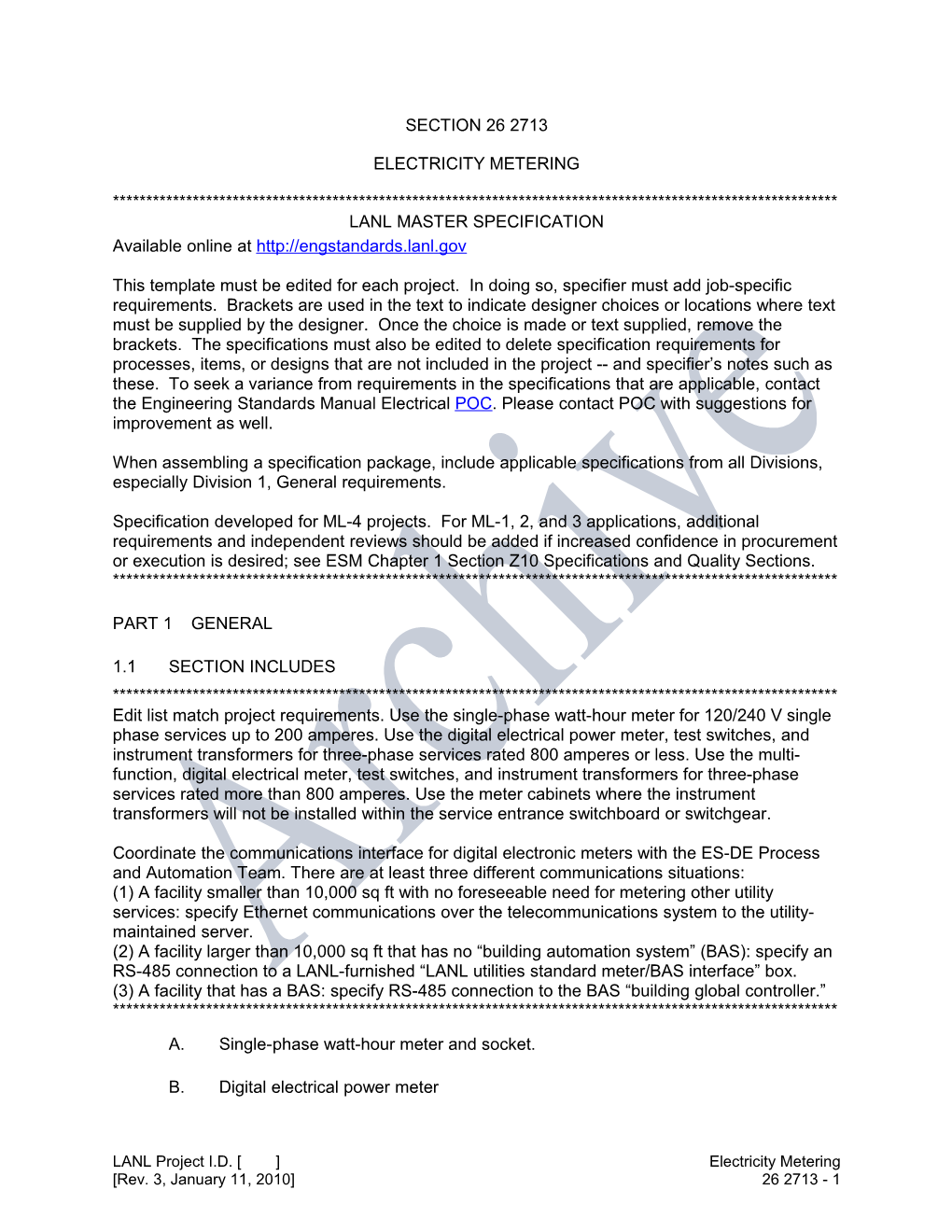 ELECTRICITY Metering