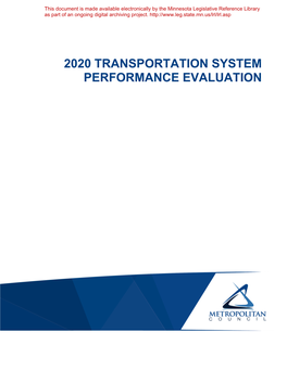Transportation System Performance Evaluation